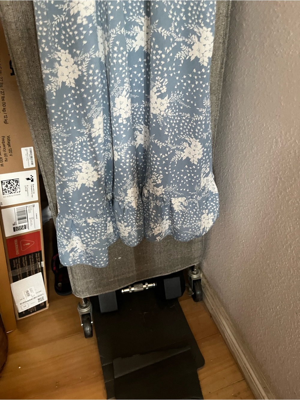 Light Blue Floral Maxi dress size s. Dress is 47 inches long w/adjustable straps - Picture 3 of 5